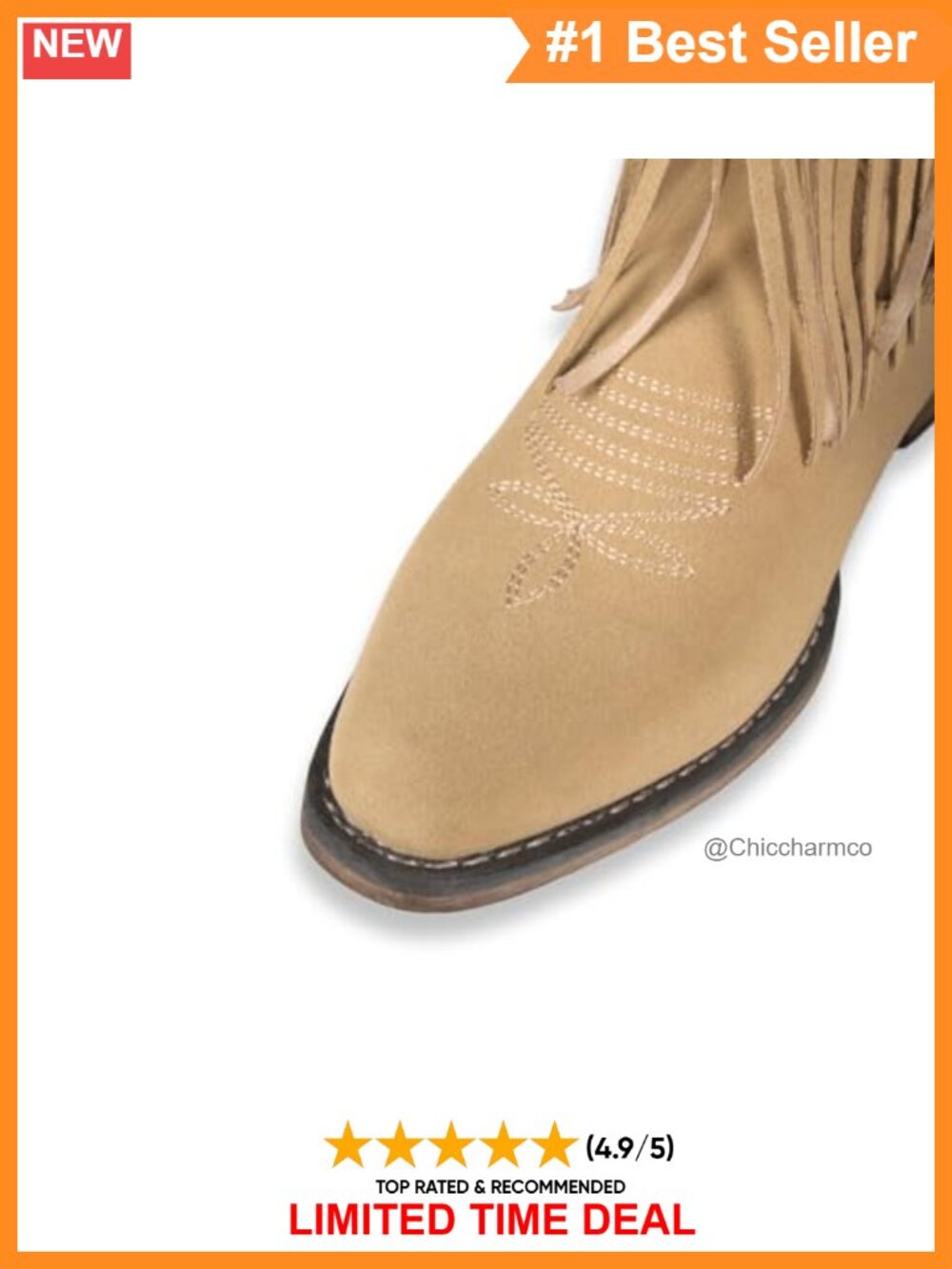 Faux Leather Fringe Western Cowgirl Ankle Booties - Picture 4 of 5